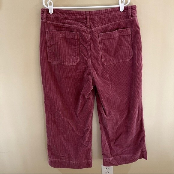 A.n.a. Corduroy Pants Dusty Rose Pink High Waisted Wide Leg Crop Cords - Picture 4 of 6